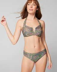 ORNAMENTAL PAISLEY G LIME - Ruched Bikini Bottom