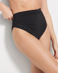 BLACK - Beattie Side-Shirred Bikini Bottom