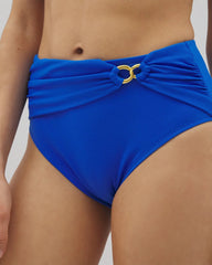 AZUR PARK - Pique Ole Shirred High-Waist Brief Bottom