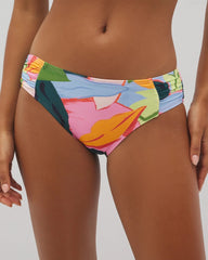 FLIRTY FLORA DARK SEA - Soma Swim Ruched Bikini Bottoms