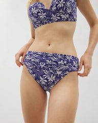TROPIC TILES TRUE BLUE - Ruched High-Waist Bikini Bottom