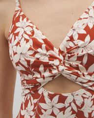 FLAMENCO FLORAL MINI SUN - Soma Swim Twist-Front Keyhole One-Piece