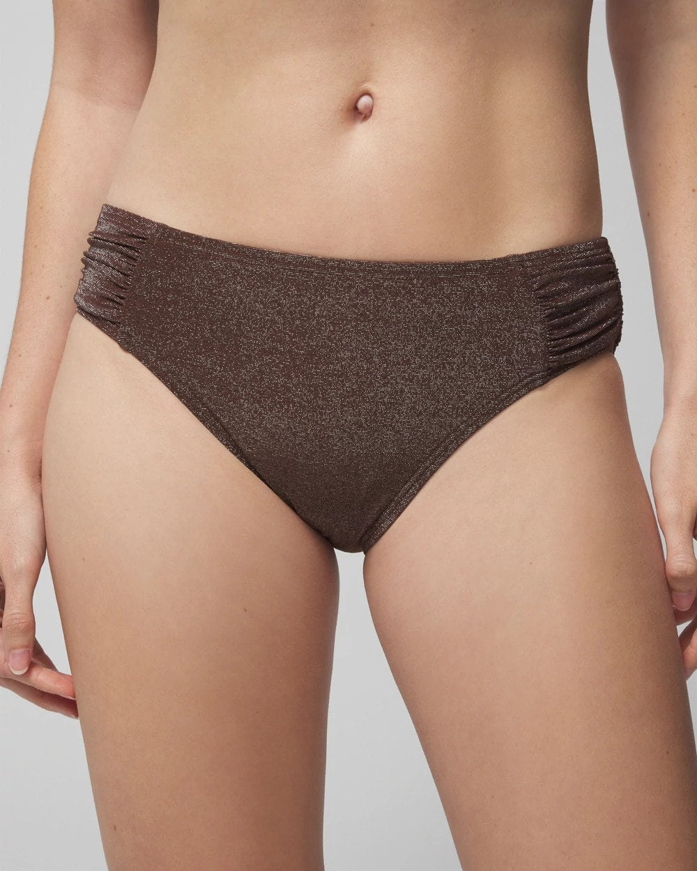 DOLCE VIDA DARK NUDE - Ruched Bikini Bottoms