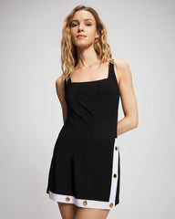 BLACK - Color Block Swim Dress