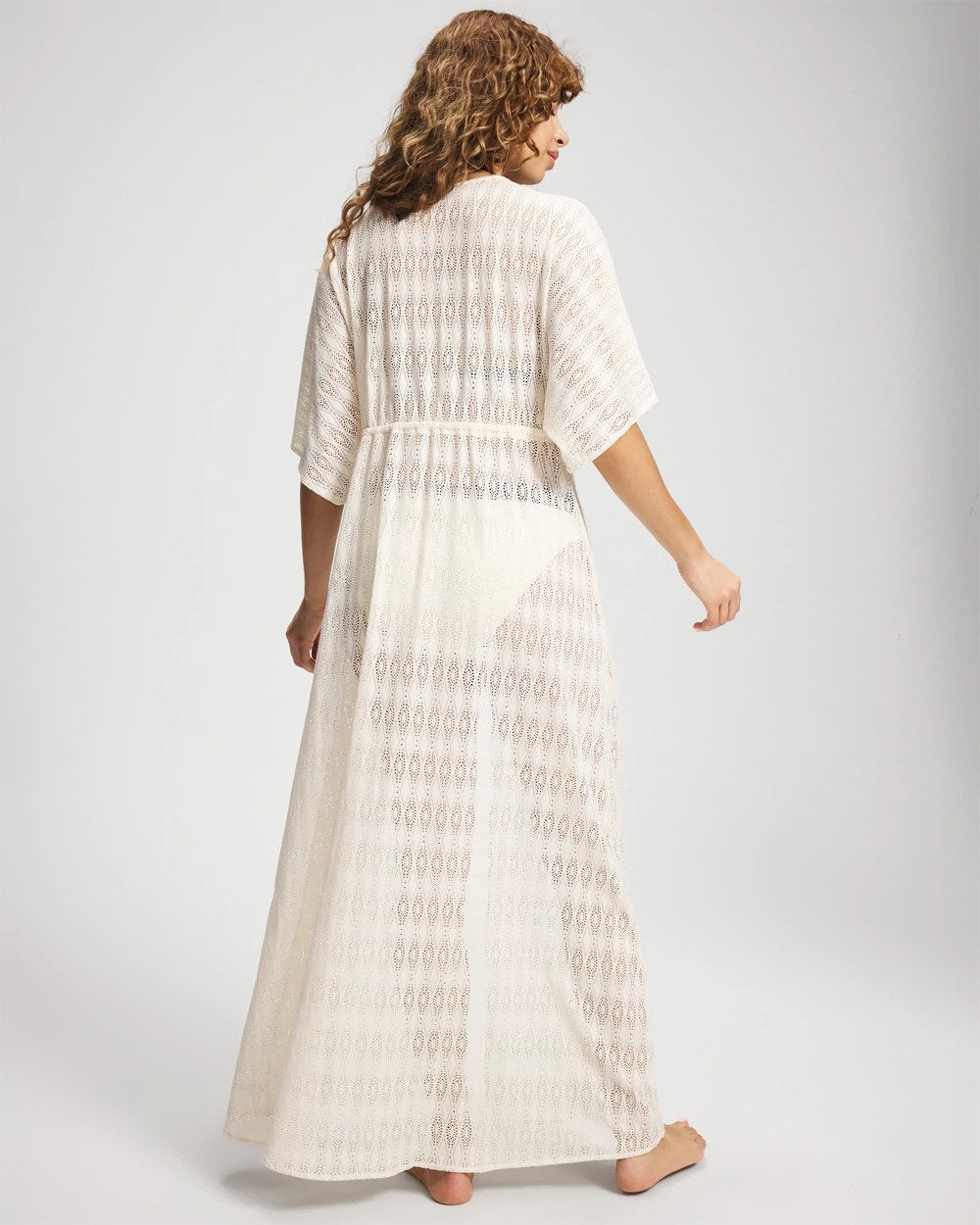 COCONUT WATER - Sunkissed Crochet Open-Front Caftan