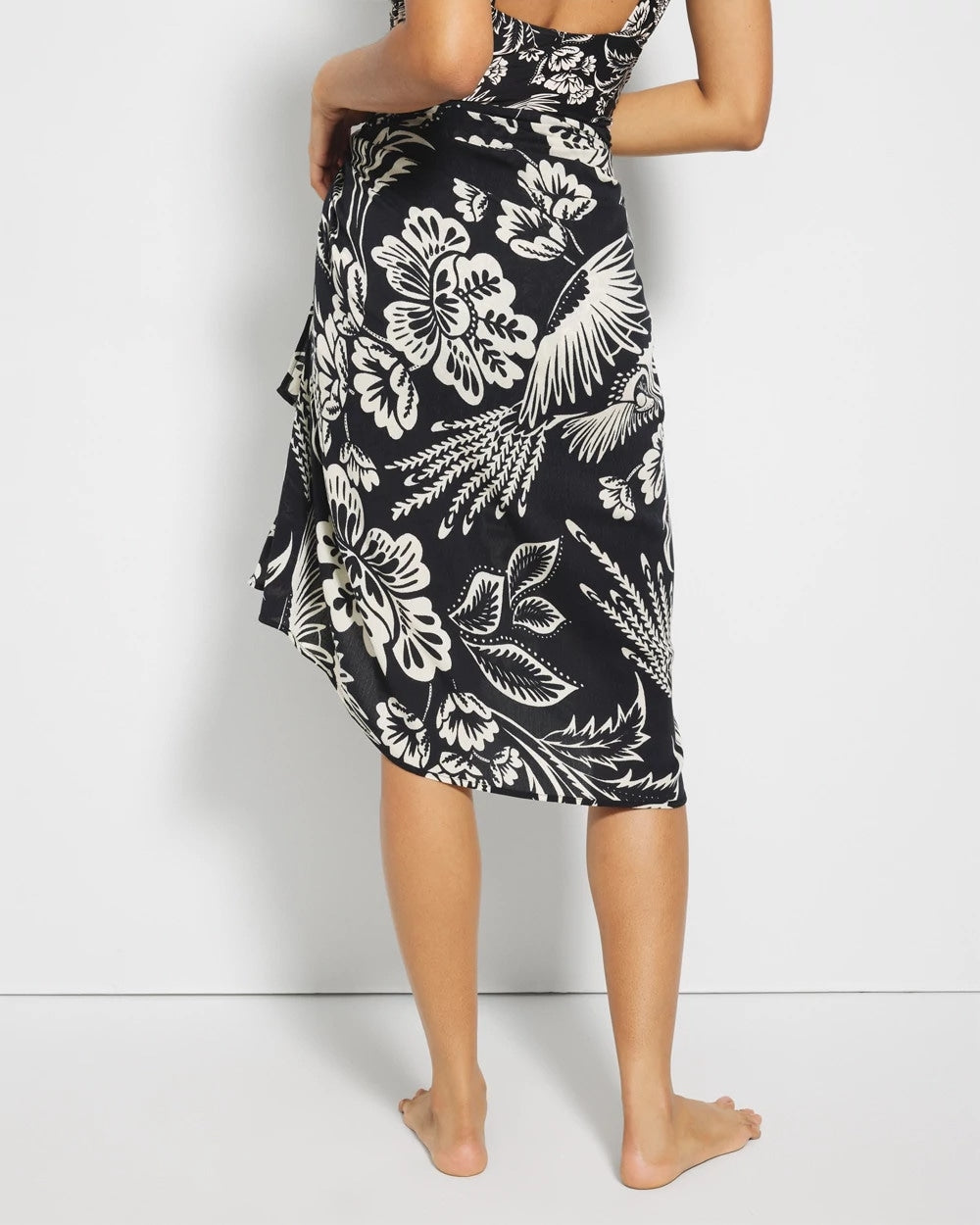 FLY BY NIGHT MINI BLACK - Rayon Crepe Pareo