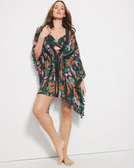 PARROT-ISE LUSH EMERALD - Tie-Front Cover-Up