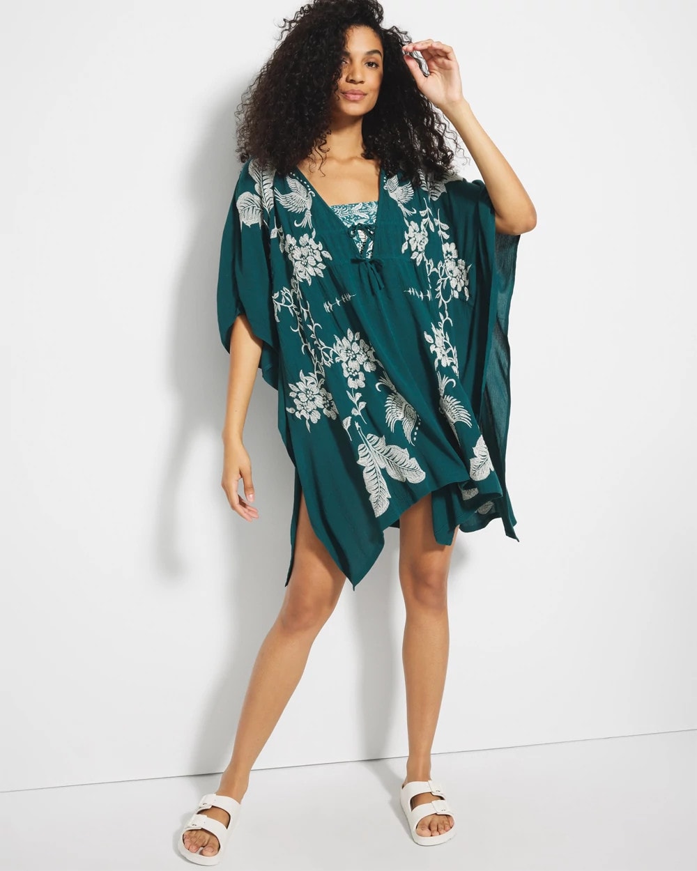 DEEP TEAL - Embroidered Cover-Up