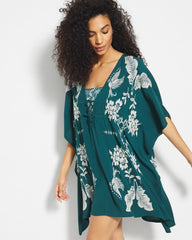 DEEP TEAL - Embroidered Cover-Up