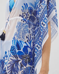 WHITE MULTI - Beyond Control Sea Life Chiffon Caftan