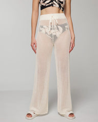 COCONUT - Cotton Crochet-Style Wide-Leg Pants
