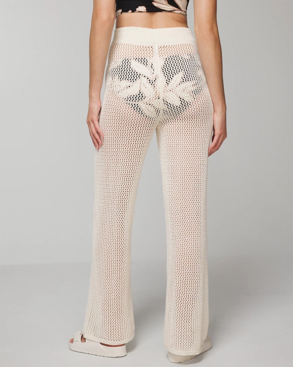 COCONUT - Cotton Crochet-Style Wide-Leg Pants