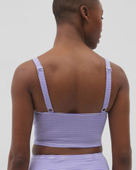 BLUE SEERSUCKER - Seersucker V-Wire Cropped Bikini