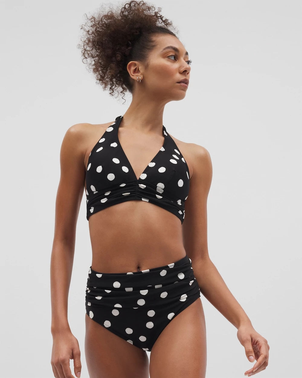 MOVEMENT DOT MINI B - Ruched High-Waist Bikini Bottom