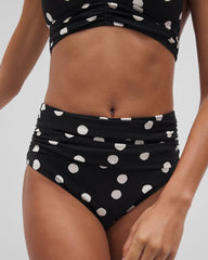 MOVEMENT DOT MINI B - Ruched High-Waist Bikini Bottom