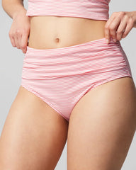 PINK STRIPE - Seersucker High-Waist Bottoms