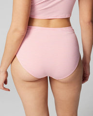 PINK STRIPE - Seersucker High-Waist Bottoms