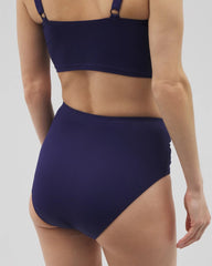 TRUE BLUE - Ruched High-Waist Bikini Bottom