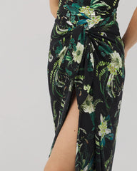 TROPICAL TWIST BLACK - Rayon Crepe Pareo