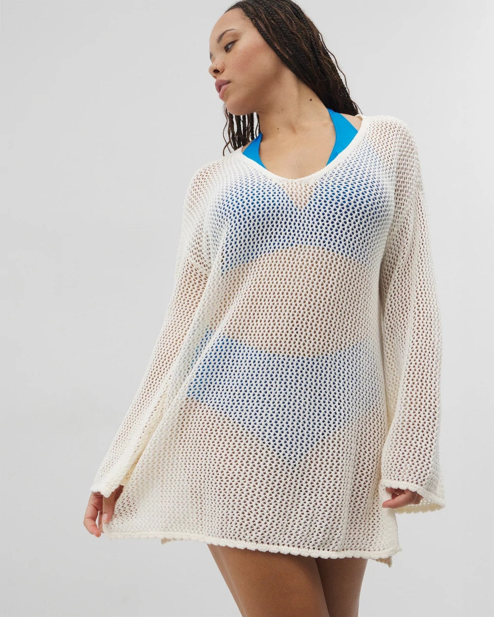 COCONUT - Cotton Crochet-Style Shift Cover-Up