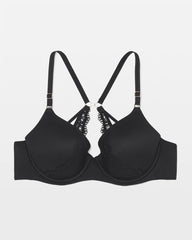 BLACK - Perfect Coverage Convertible Bra with Lace back