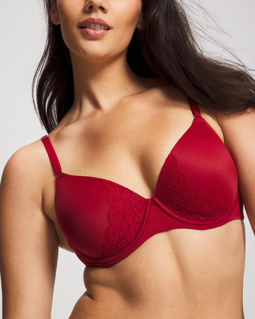 PAINT THE TOWN RED - Perfect Coverage Convertible Bra with Lace back