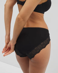 BLACK - Embraceable High-Leg Panty with Crochet Lace