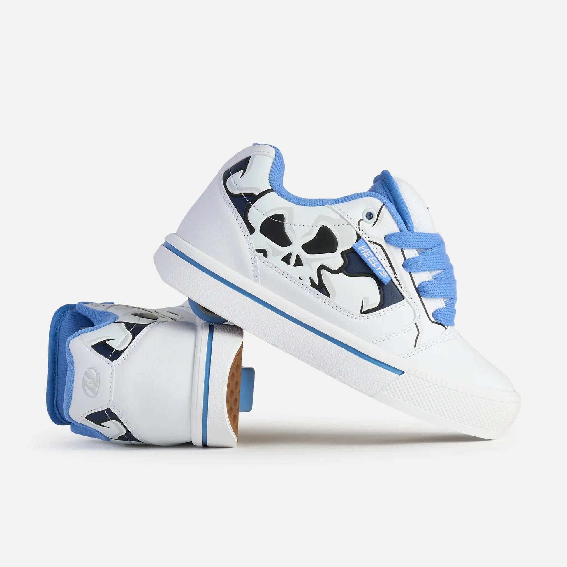 Heelys Pro 25 White/Blue Skull Print On Sale