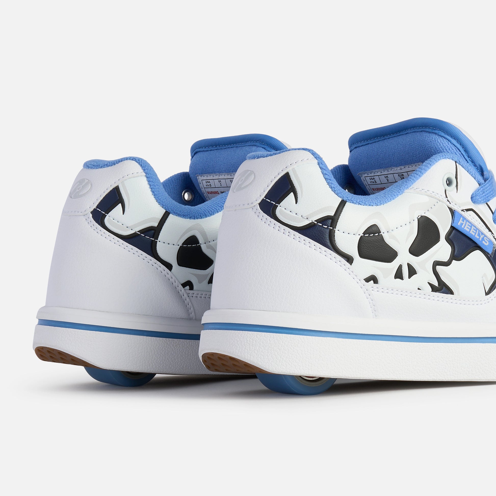 Heelys Pro 25 White/Blue Skull Print On Sale